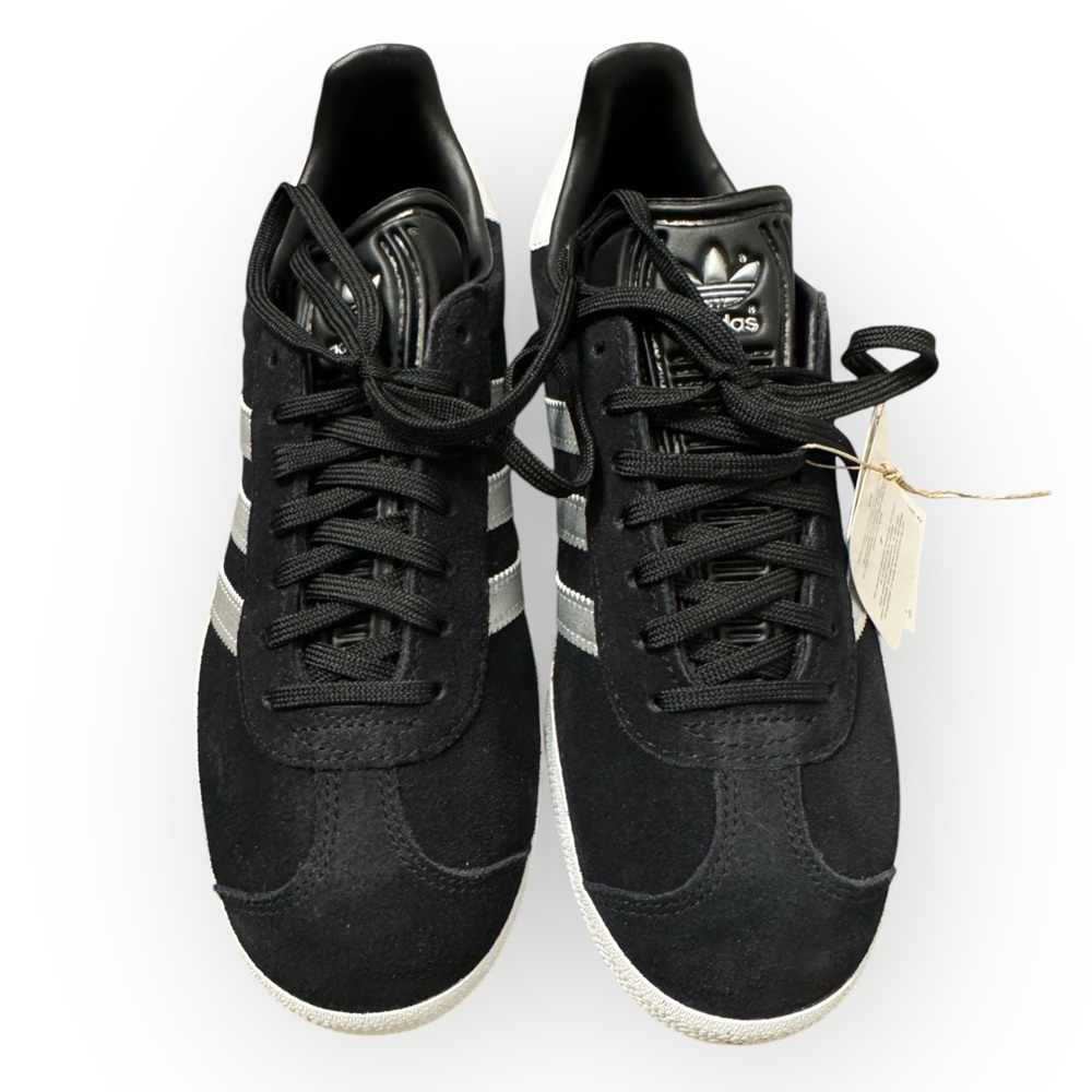 ADIDAS NIB OG Gazelle Suede Shoes in Black/Metallic Silver, Size 7 - Picture 11 of 16